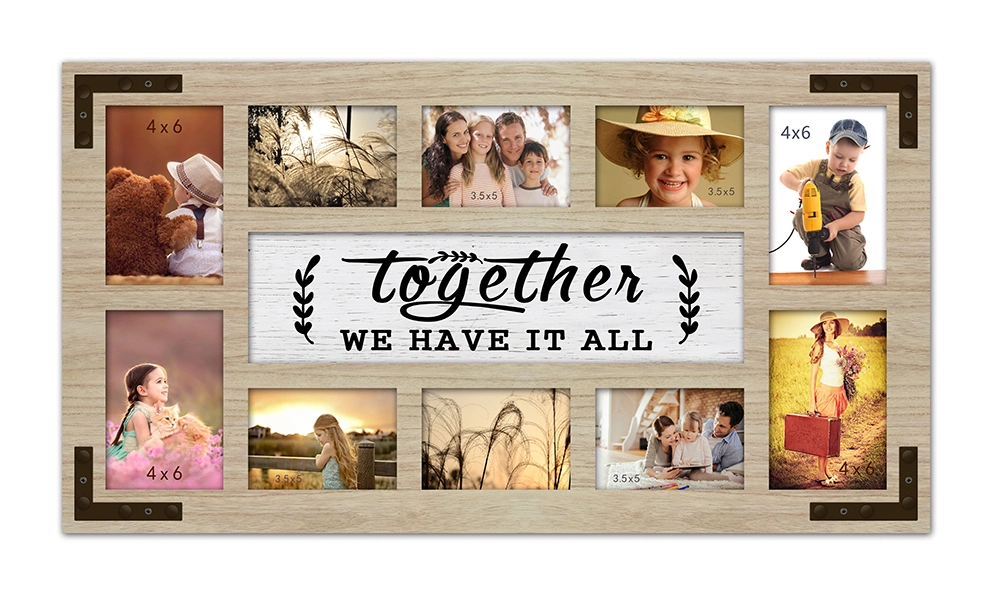 Rustic Wood Collage Picture Frame Home Decoration