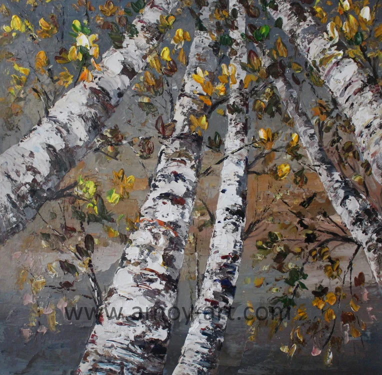 Handmade Gallery Wrap Birch Oil Paintings for Wall Decoration