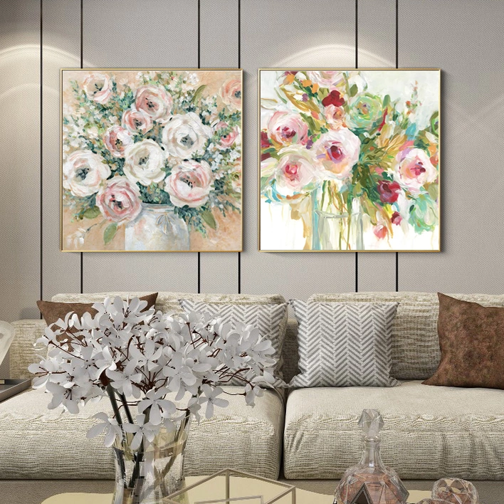 Nature Flowers Floral Wall Art Painting Cheap Custom Oil Painting Handmade Home Decor Canvas Modern Style Rustic