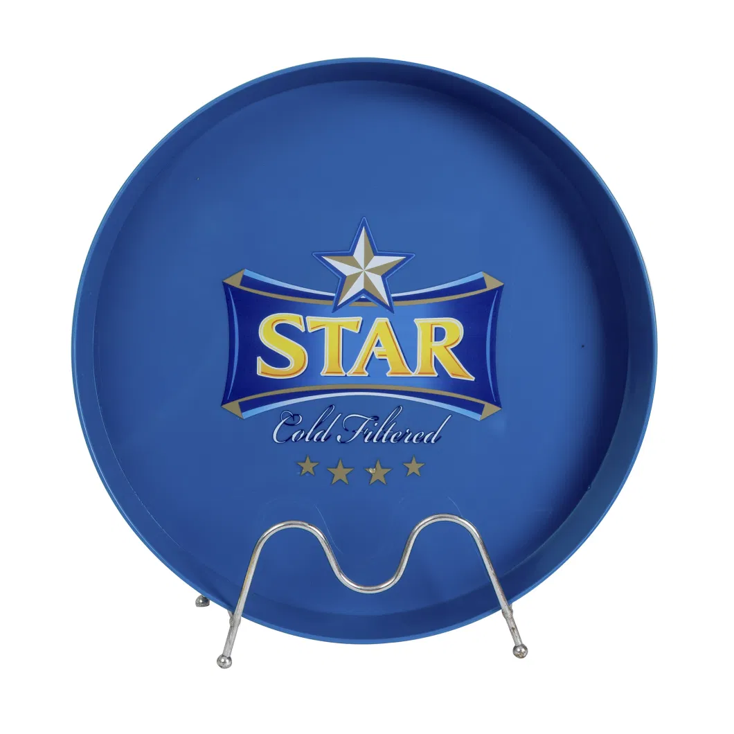 Customized Round ABS Bar Serving Tray with Slanted Edges