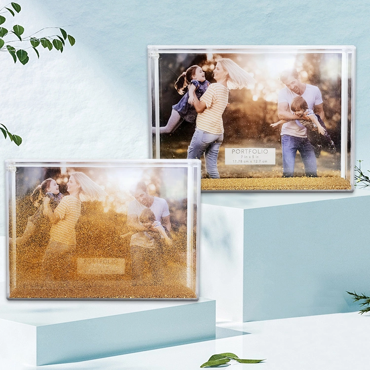 Glitter Liquid Photo Frame Transparent Snow Globe Photo Frame with Confetti