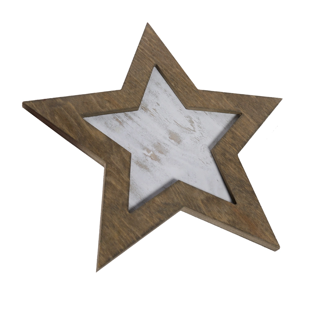 Custom Rustic Star Wooden Plaque Blank Wood Framed Signs