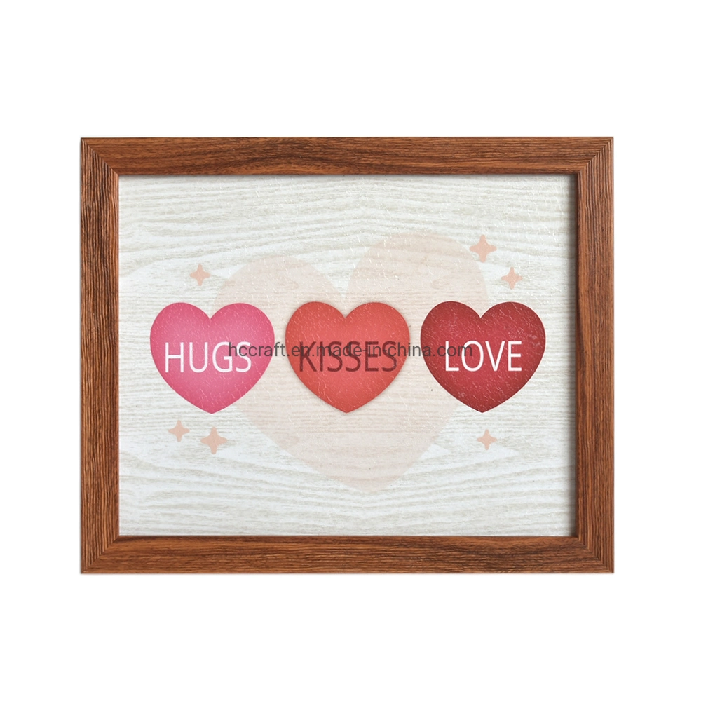 Amazon Hot Sell Valentine&prime;s Day Indoor Hanging, Valentine&prime;s Day Home Door Hanging Love Words Wall Wooden Framed Wall Plaque Sign