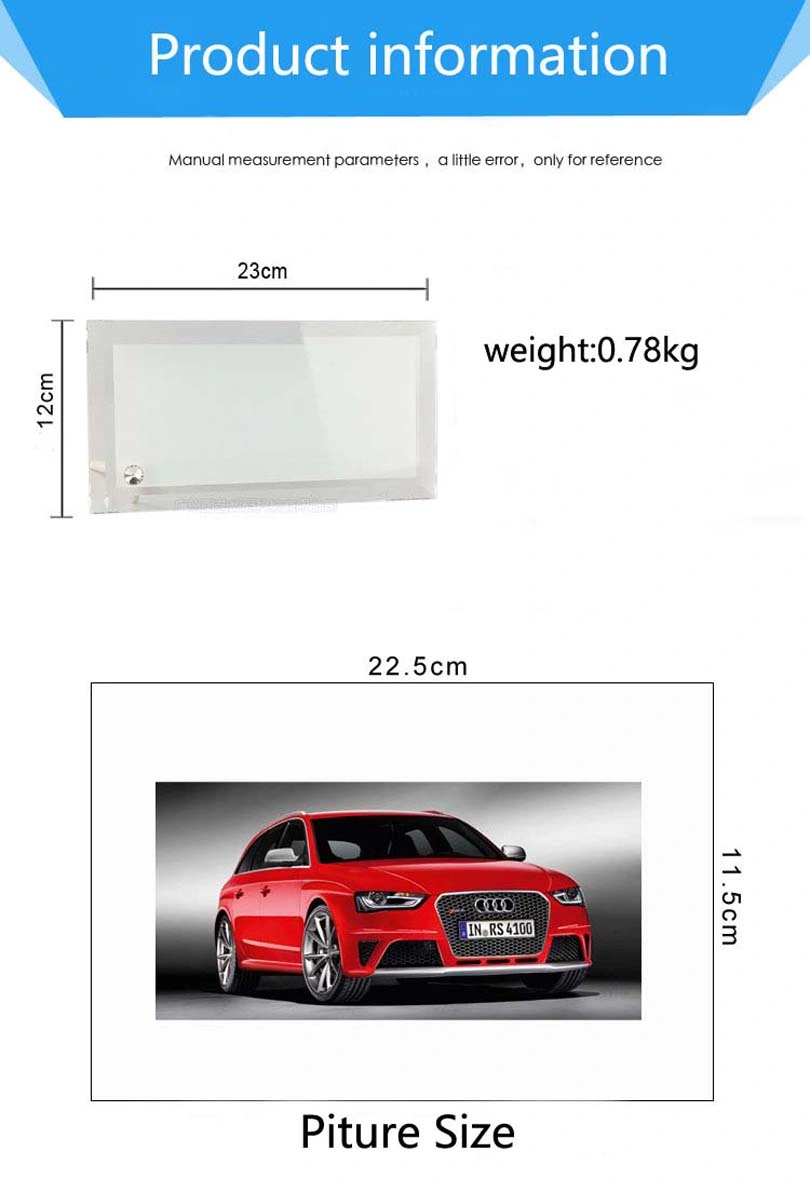 Blank Sublimation Glass Photo Frame 230*120*10mm 20 PCS/Carton Bl-08