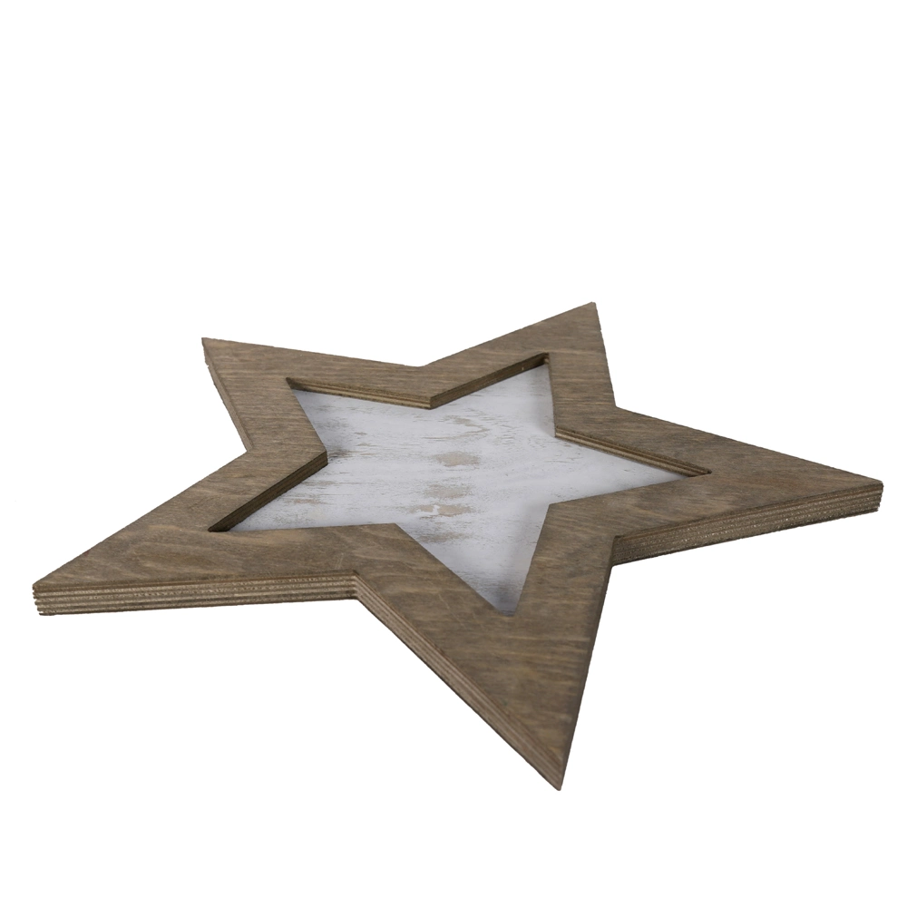 Custom Rustic Star Wooden Plaque Blank Wood Framed Signs