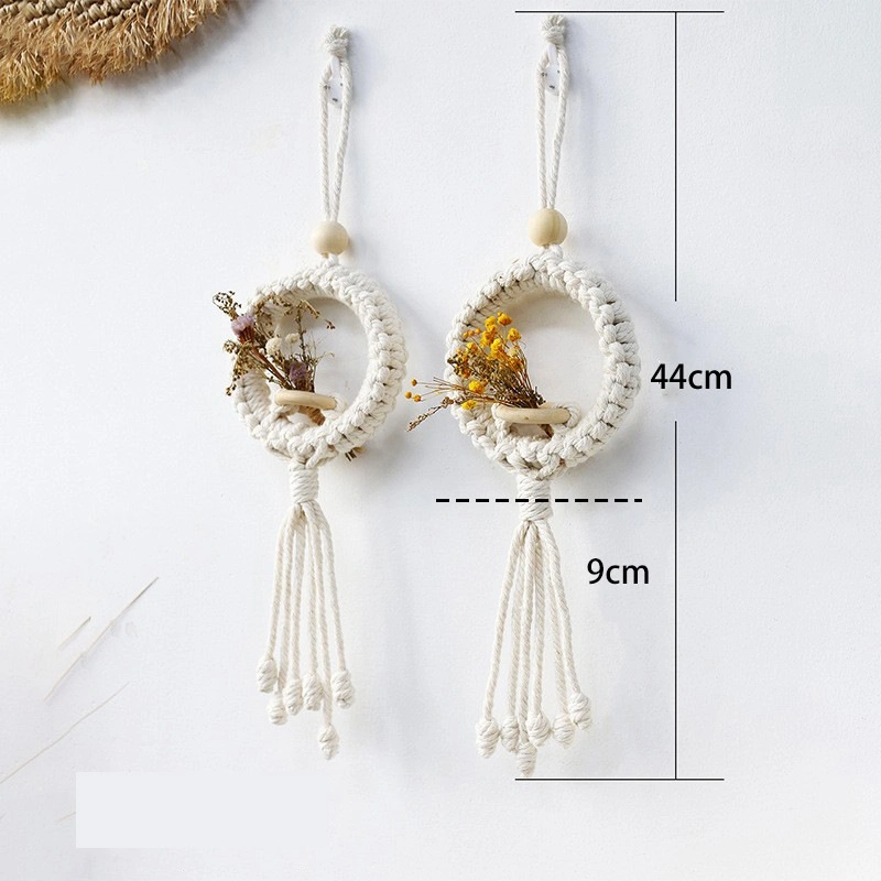 New Design Handmade Flower Decoration Macrame Circle Flower Wall Hanger