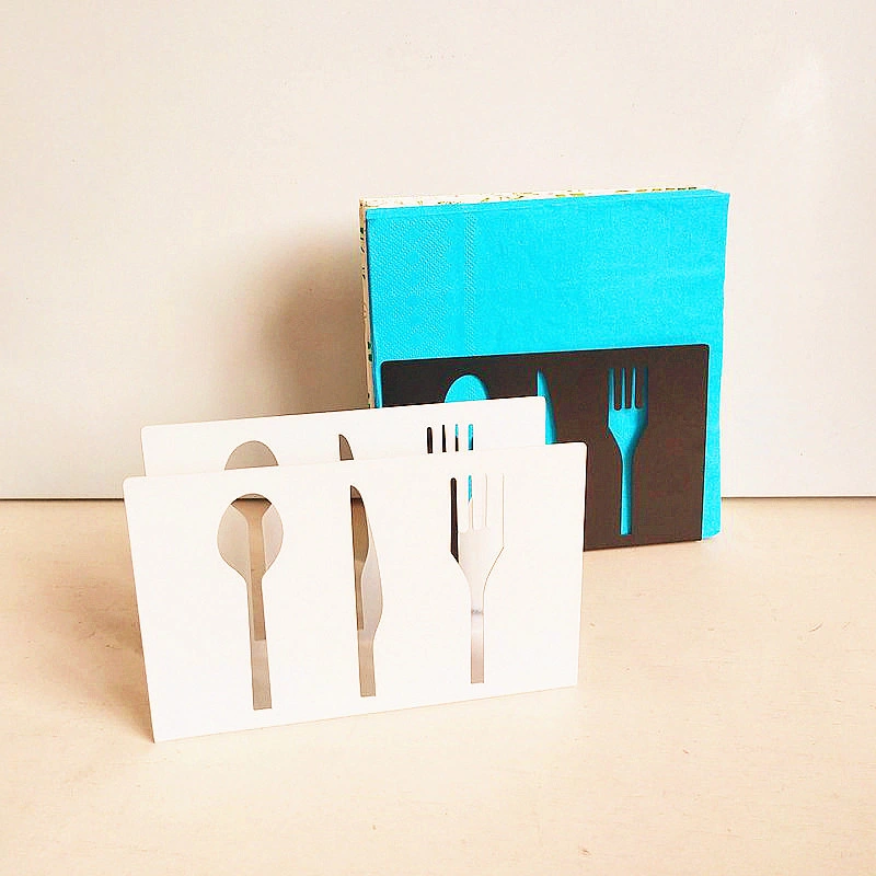 Factory Sells 3D Metal Iron Cutlery Napkin Holders for Dining Table