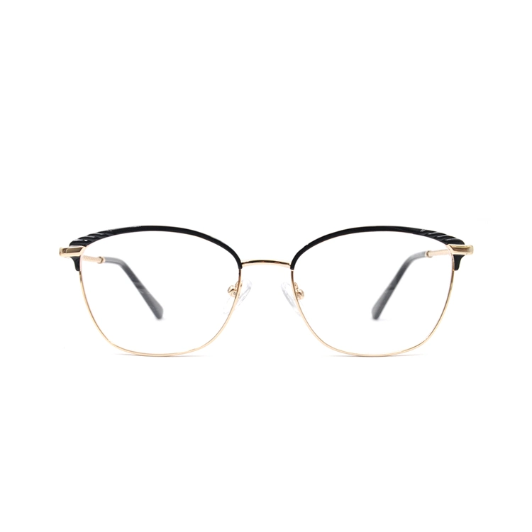 New Design Fashion 2019 Latest Optical Eyewear Frames Cat Eye Metal Big Frame with Twist Temple