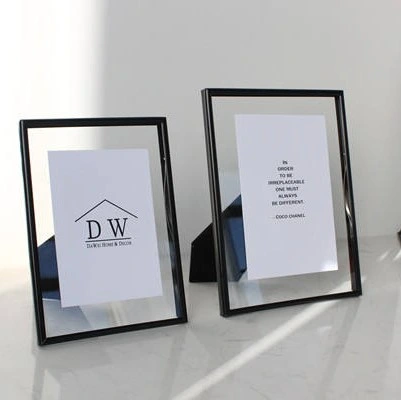 Best Selling Manufacturer Design Decoration Craft Transparent Metal Glass Photo Picture Frame