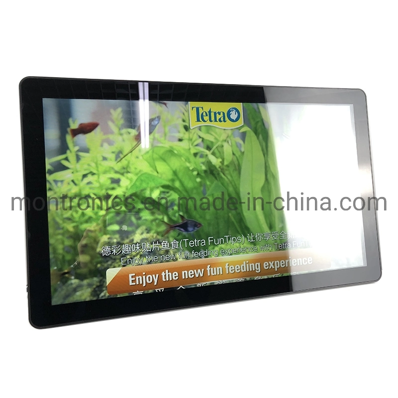 15.6-Inch Digital Picture Frame with Security Lock on The Wall Automatically Plays Video Ads at The Front Desk