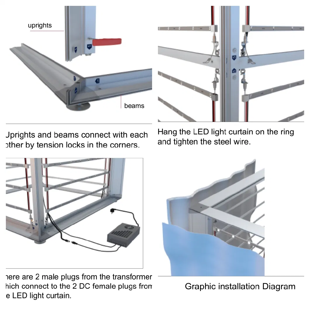 Seg Frame System Modular Booth Exhibition Light Box Stand Portable Exhibition Booth Backdrop Backlit Back Wall Display Stand