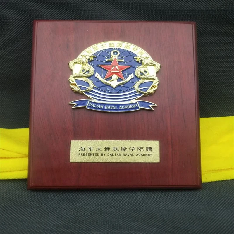 Customized Logo Printed The Medal Tray Medal Trophies Award Metal Plate for Windy Gity Open Souvenir Wood Wooden Plaque