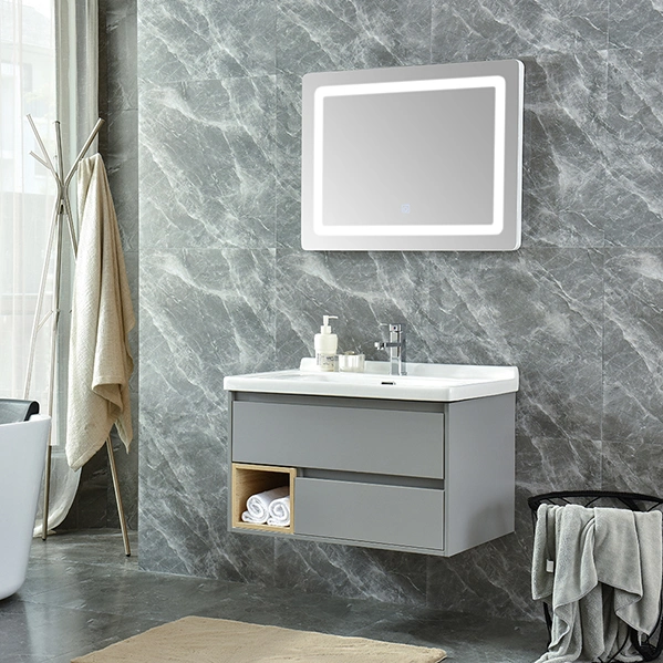 Modern Hanging Popular Wood Bathroom Vanity Ceramic Basin Mirror Cabinet Bathroom Furniture Wood Vanity Melamine Finish Bathroom Vanity