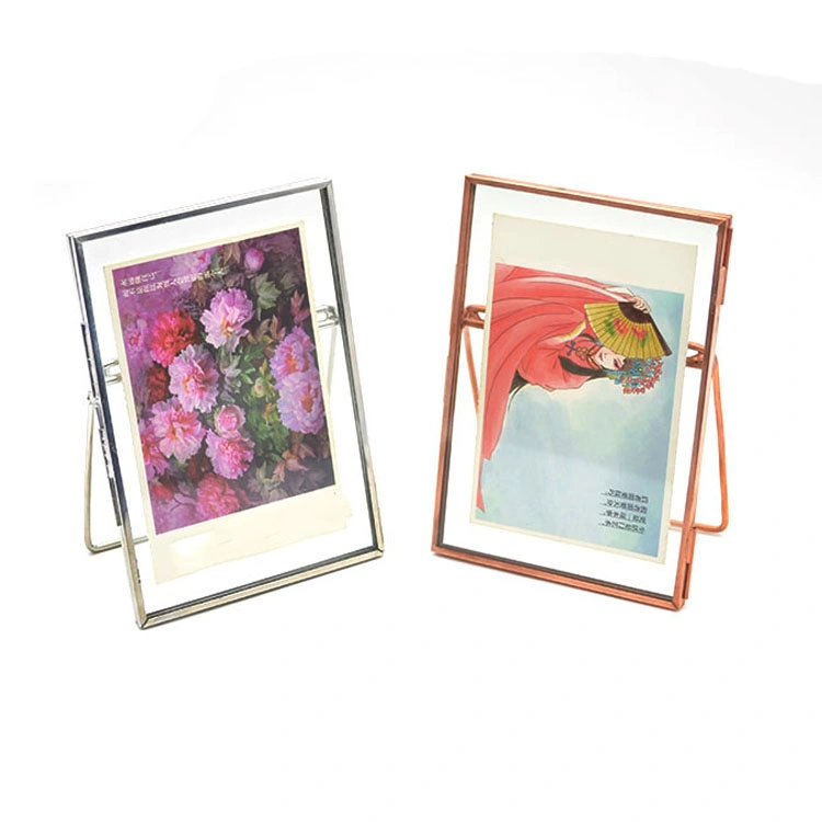 Folding Transparent Golden Black Bronze Rose Gold Silver Plated Metal Photo Frame