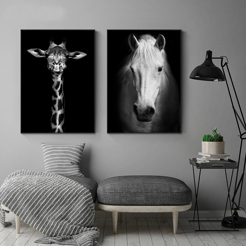 3pieces Modern Wall Art Oil Painting Animal Giraffe Canvas Art Prints