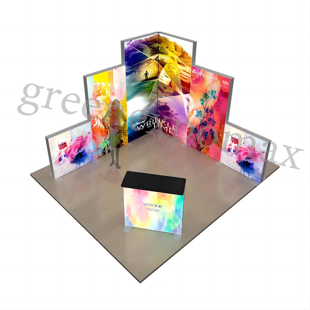 Seg Frame System Modular Booth Exhibition Light Box Stand Portable Exhibition Booth Backdrop Backlit Back Wall Display Stand