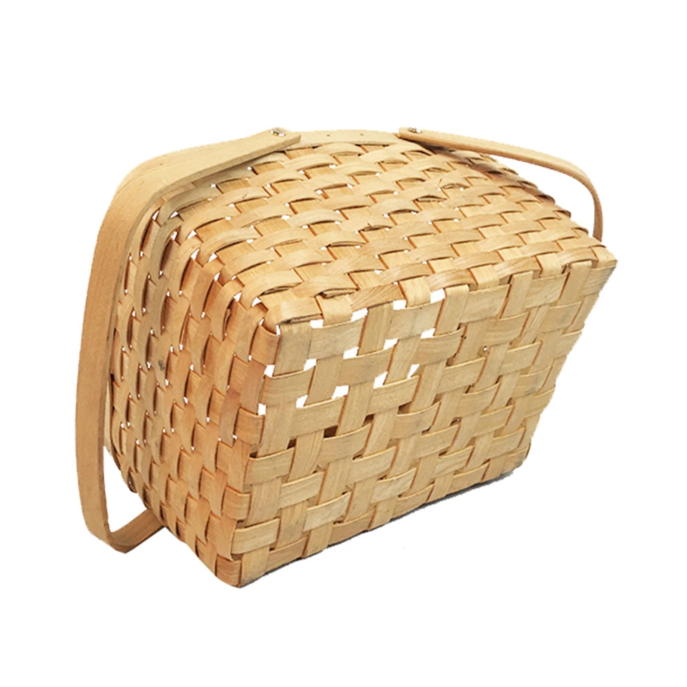 Natural Wood Weaving Woven Storage Wooden Fruit Basket