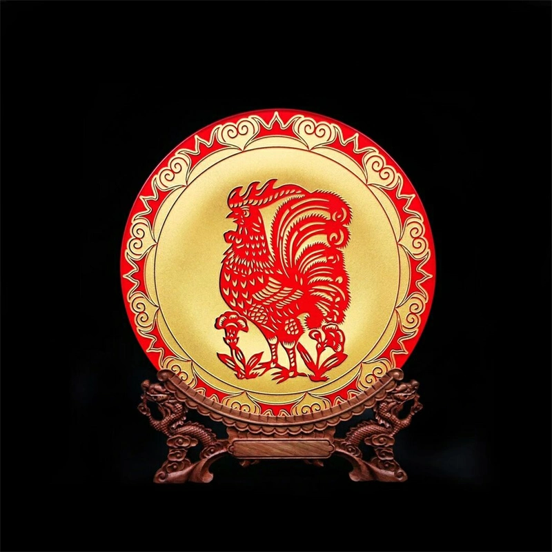 Custom Engraved Carving Zinc Alloy Antique Bronze 3D Round Metal Award Commemorative Souvenir Plate Home Decoration