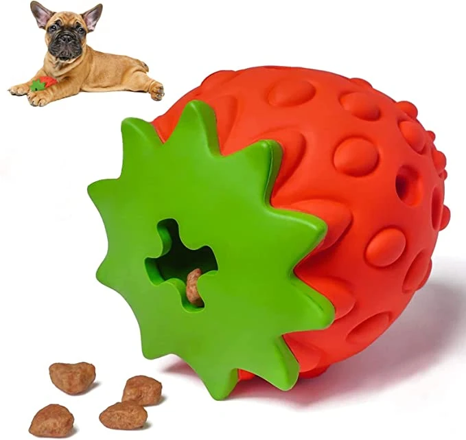 Strawberry Dog Chew Toys Rubber for Boring Puppy Teething Toys