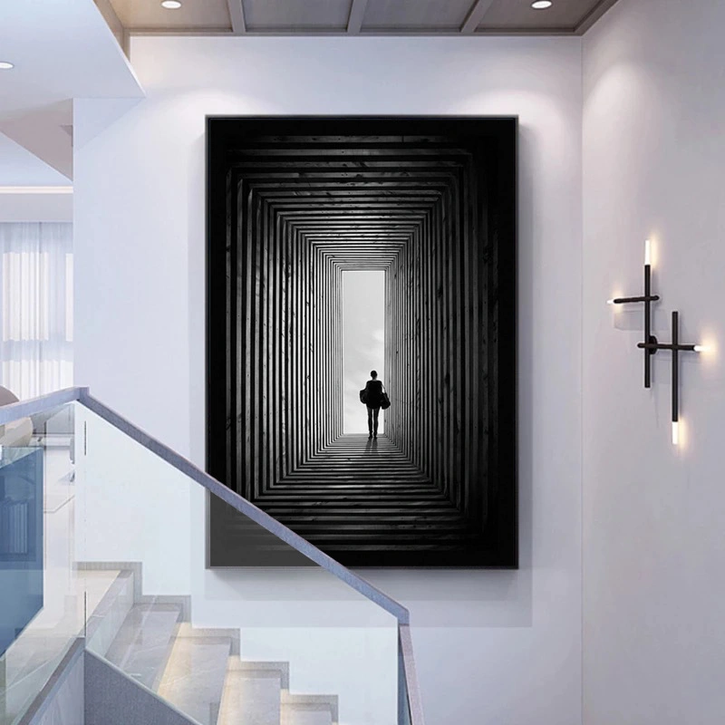 Nordic Black and White Decorative Painting Abstract Modern Porch Aisle Office Creative Personality Fashion Wall Painting Design Art