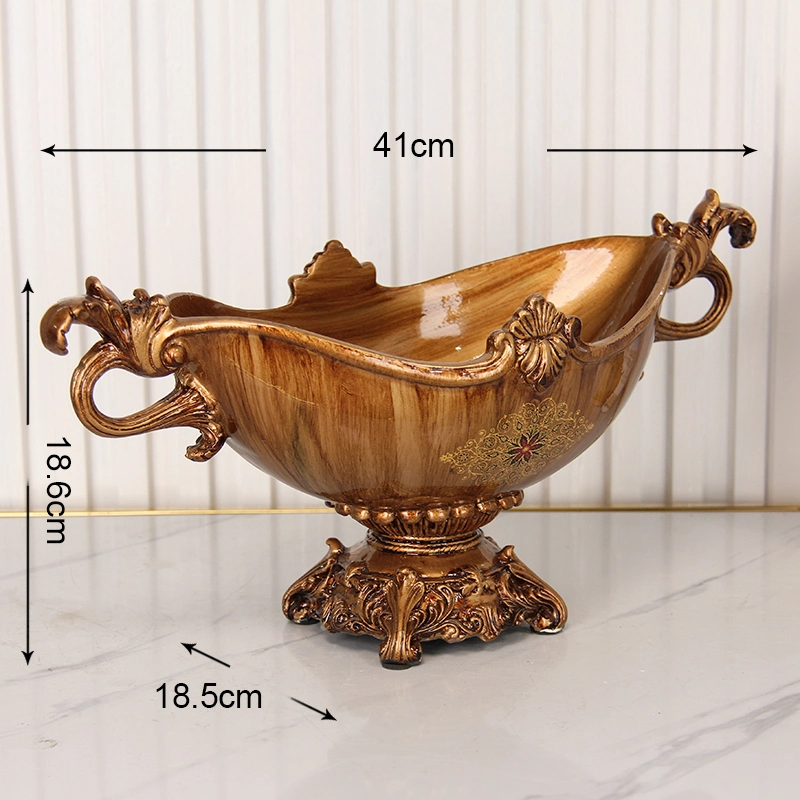 RS015 Home Decor Resin Crafts Festival Celebration Event Dry Fruits Serving Tray Mixing Bowl with Handle