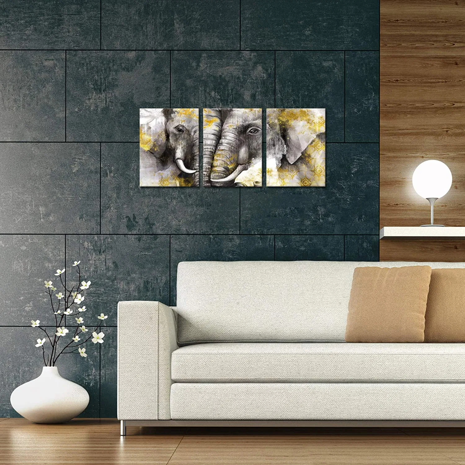 Supplier 3 Pieces Canvas Print Decor Animals Elephants Canvas Wall Art