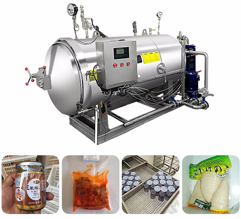 Horizontal Continuous Glass Bottle Food Sterilizer Mushroom Retort