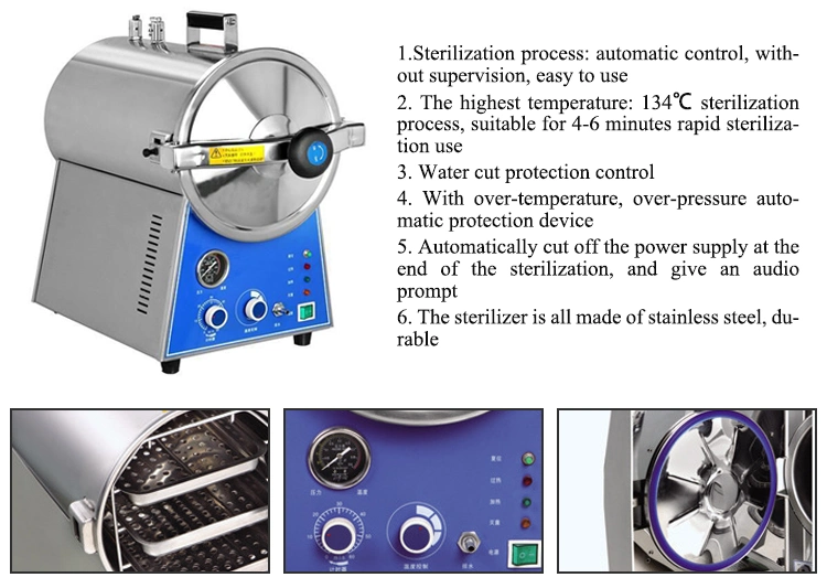 20 Litre Table Type Pressure Steam Medical Hospita Dental Autoclave/Sterilizer