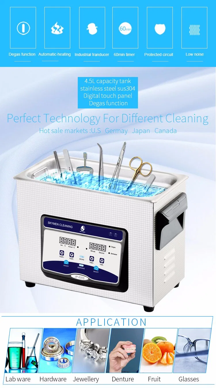 4.5 L Surgical Instrument Sonic Cleaner Jp-030s