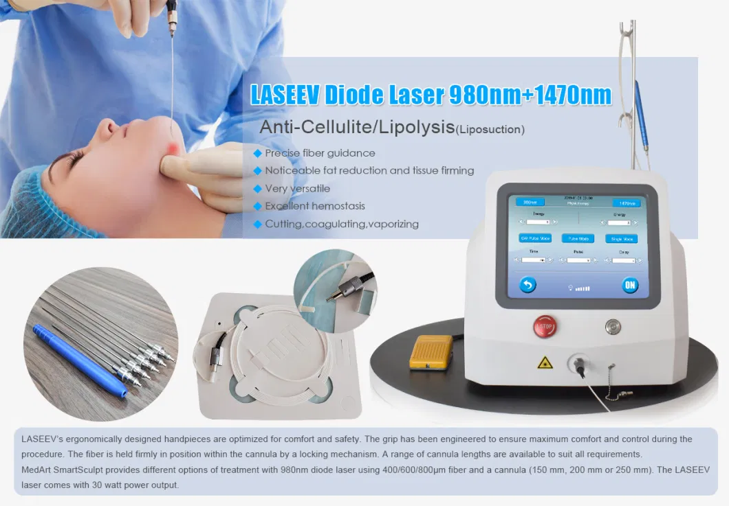 Triangel Double Waves 980nm 1470nm Diode Laser Liposuction Machine