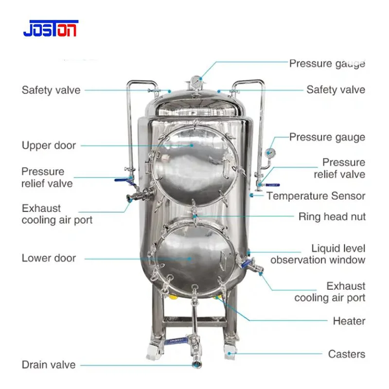 Joston 330L-500L Large Capacity Stainless Steel Vertical Double-Layer Steam Autoclave Sterilizer for Mushroom Culture