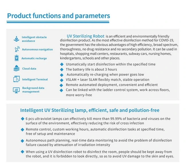 Hot Sale Smart Sterilizing Robot Disinfection Machine Sterilization Equipment UV Spray Robot