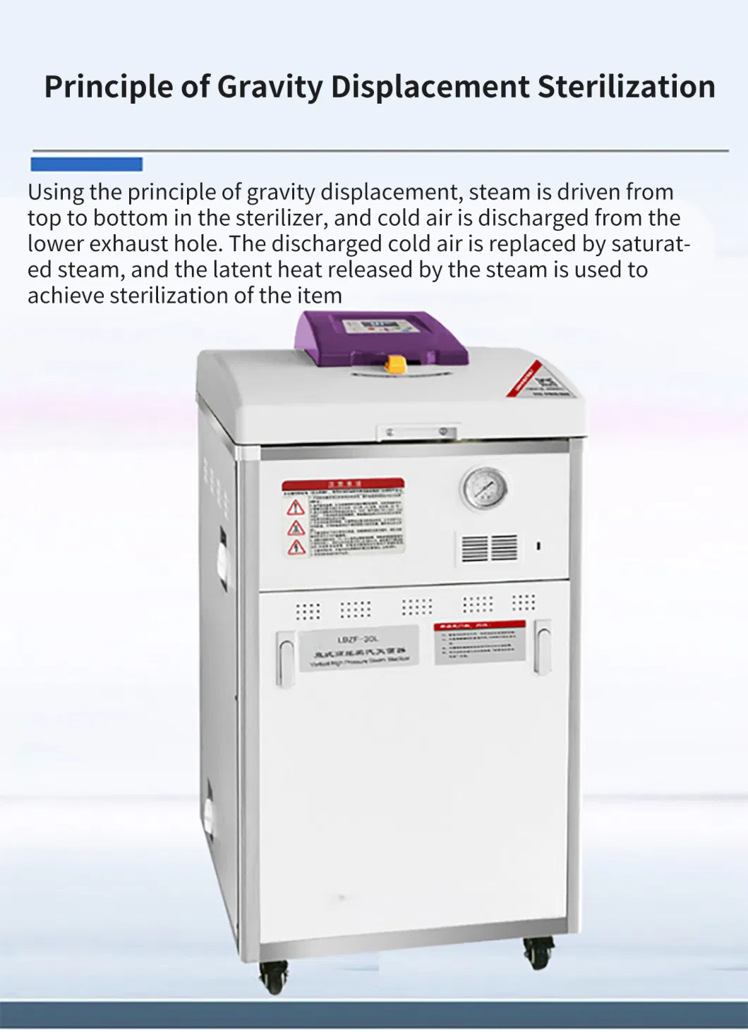 75L China Factory High Quality Medical Lab Autoclave Vertical Pressure Steam Sterilizer Price