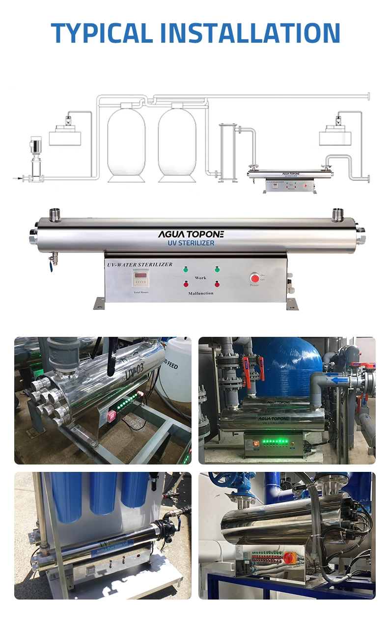 Food and Beverage Industries 660W UV Sterilizers for Water Treatment Disinfection of Water