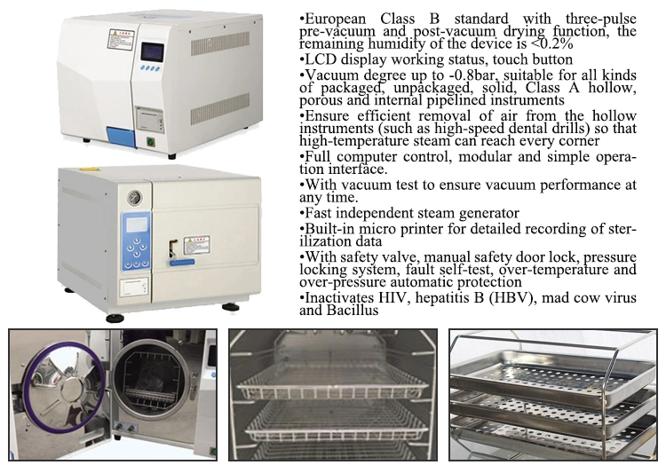 20 Litre Table Type Pressure Steam Medical Hospita Dental Autoclave/Sterilizer