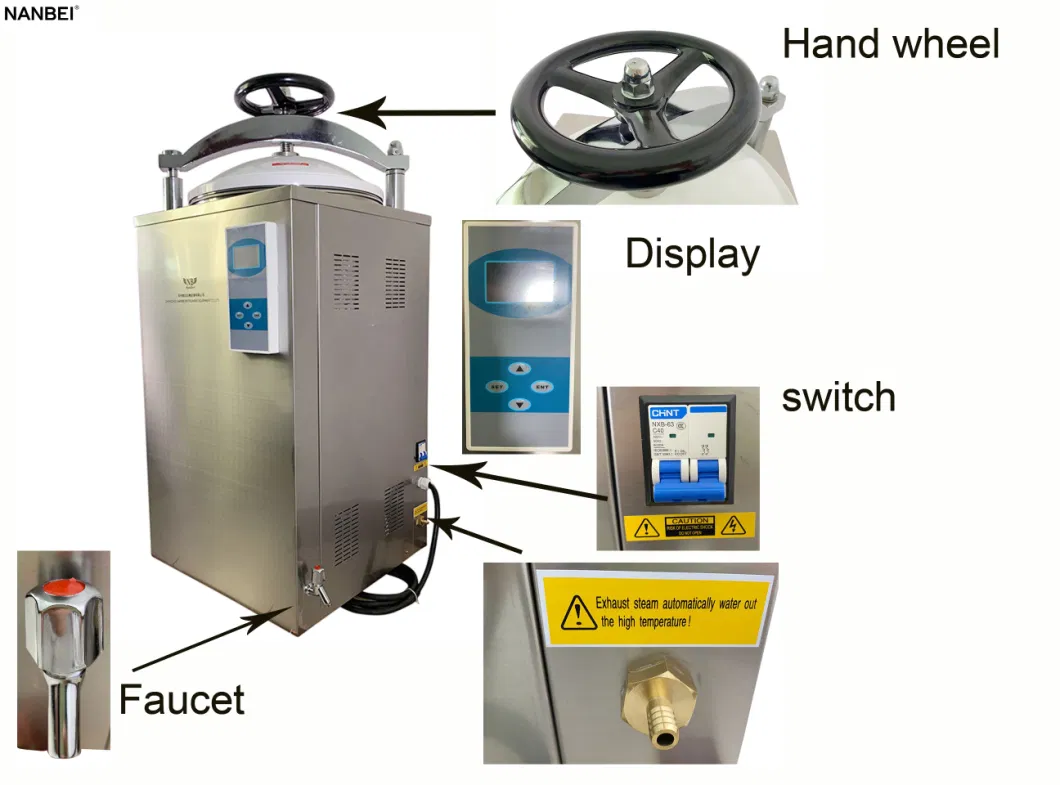 Hospital Surgical Autoclave Vertical Pressure Steam Sterilizer