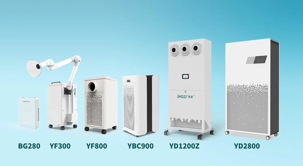New Commercial School Office Hospital Large Area 1200m3/H Air Flow 5 Stages Filtration UVC LED Dynamic Sterilization Medical Grade Air Purification Sterilizer