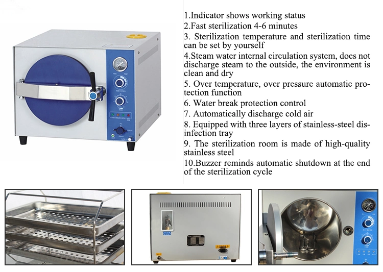 20 Litre Table Type Pressure Steam Medical Hospita Dental Autoclave/Sterilizer