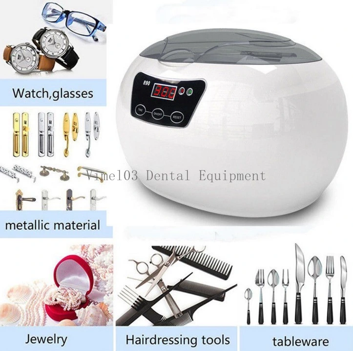 600ml Dental Digital Display Ultrasonic Cleaner Jewelry Stainless Steel Heater Timer