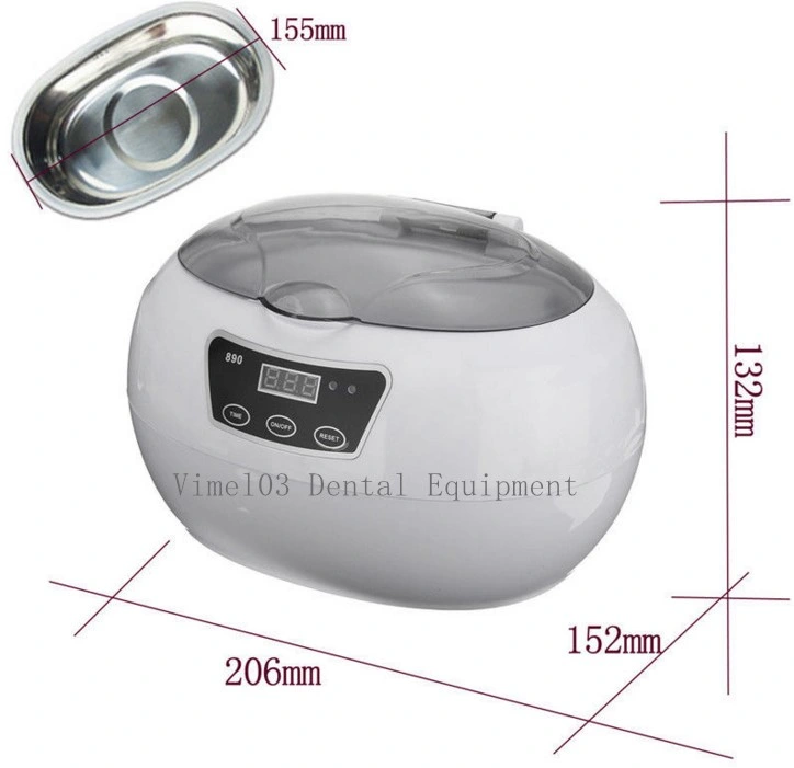 600ml Dental Digital Display Ultrasonic Cleaner Jewelry Stainless Steel Heater Timer