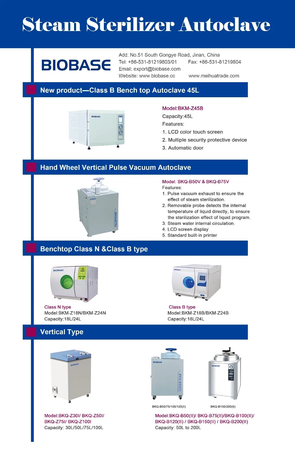 Biobase H2O2 Low Temperature Plasma Sterilizer/Gas Sterilizer Factory Price