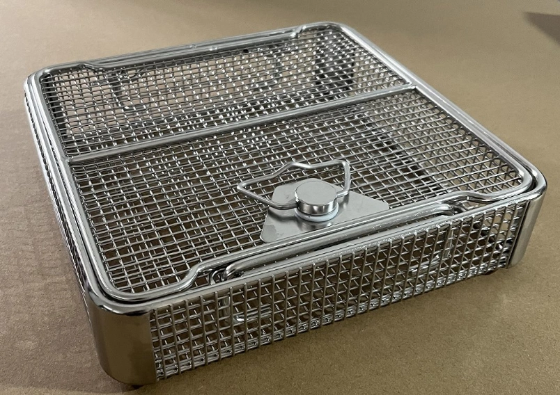 Retail Drop Handle Steam Gas Plasma Stainless Steel Mesh UV Portable Aluminum Perforated Sheet Smooth Medical Equipment Basket Sterilization Trays Endoscope Box