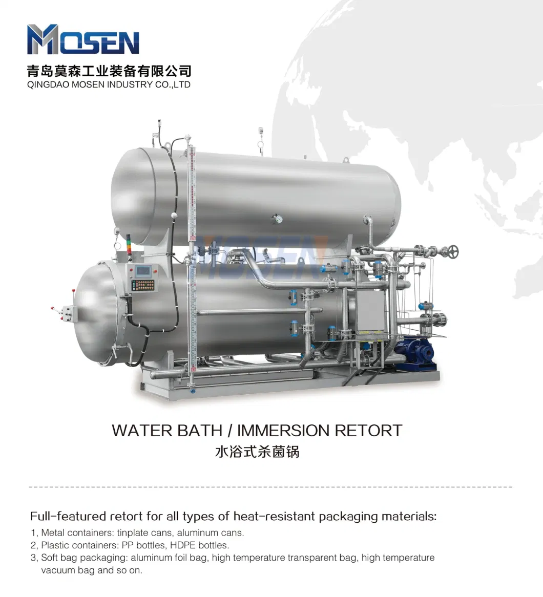 Fully Automatic Water Immersion Rotary Sterilizer for Porridge and Baby Food Industry