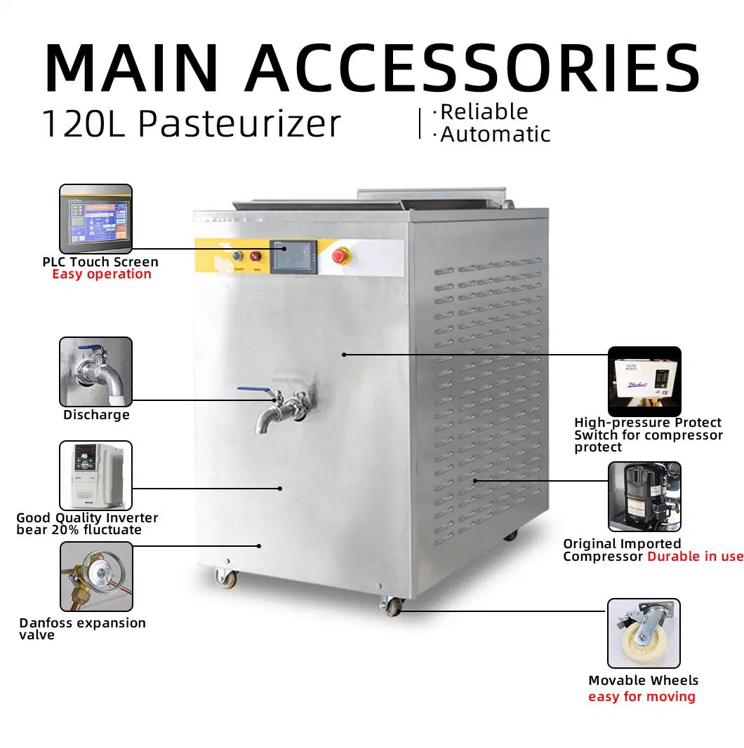 20L/35L/60L/120L Prosky Automaticdairy Yogurt Making Cow Milk Pasteurization Machine Home Milk Touch Screen Pasteurizer Sterilizer