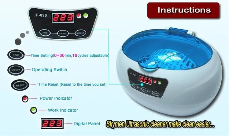 Digital Ultrasonic Cleaner Bearing Jewelry Watches 0.6L 35W 42kHz