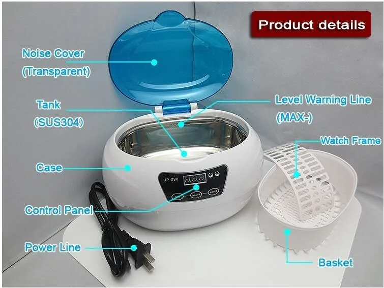 Digital Ultrasonic Cleaner Bearing Jewelry Watches 0.6L 35W 42kHz