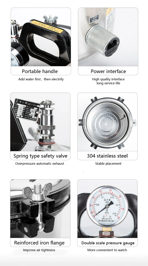 18L/24L/30L Portable Vertical Autoclave Pressure Steam Sterilizer Autoclave Machine for Lab Medical