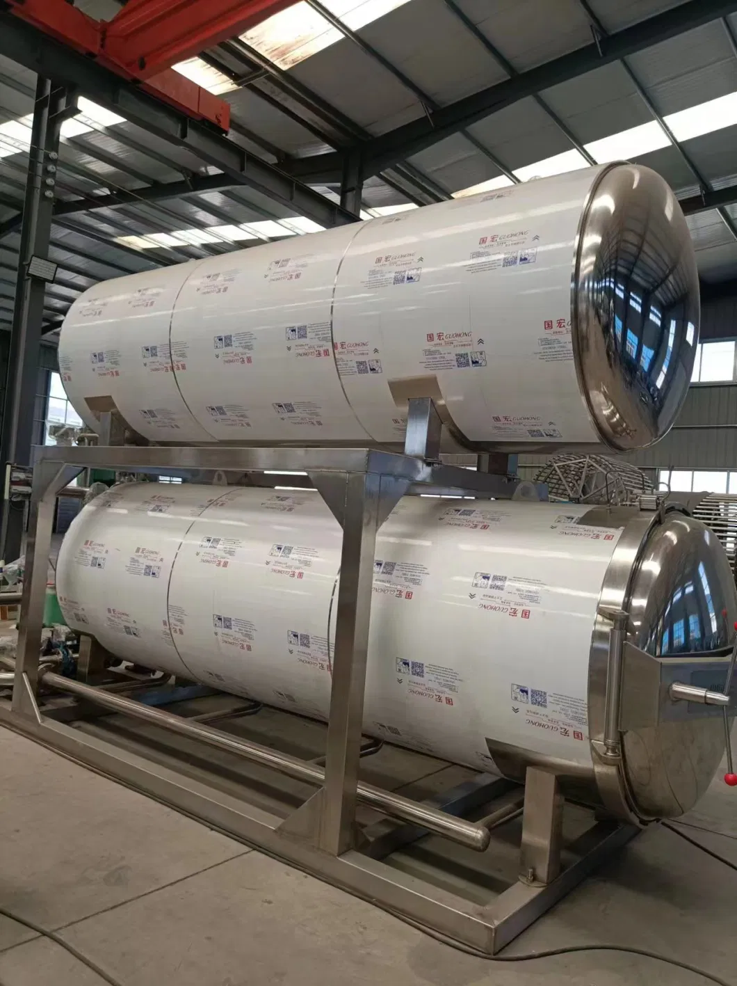 1200X1800mm Double Layer Water Immersion Food Retort Autoclave Sterilizer