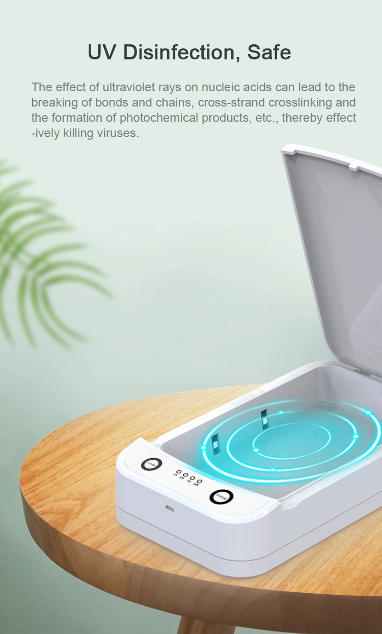 Newest Product Portable Wireless Charging UV Disinfection UVC Sterilizer Germicidal Box