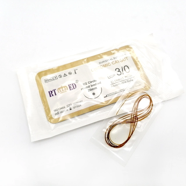 OEM Brand Synthetic Absorbable Medical Surgical Suture Polyglycolic Acid PGA with Needle